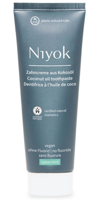 Niyok Natural Cosmetics Fluoride Free Natural Coconut Oil Toothpaste, Spearmint Flavor, 75 ml Tube