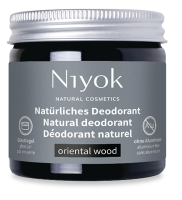 Niyok Natural Cosmetics 2-in-1 Aluminum Free Natural Deodorant and Antiperspirant, Oriental Wood Scent, 40 ml